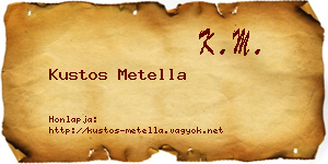 Kustos Metella névjegykártya